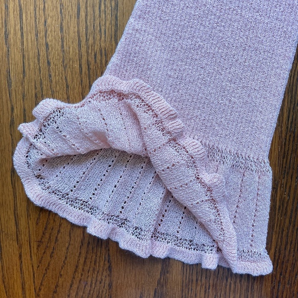 Peach MAX STUDIO Flutter Sleeve Cardigan Sweater - Picture 8 of 8